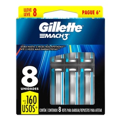 Carga Gillette Mach3 Leve 8un Pague 6un