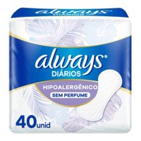 Absorvente Always Protetor DiÁrio Sensitive 40un Sem Perfume