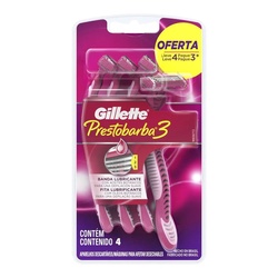 Aparelho DepilatÓrio Gillette Prestobarba3 Fem Leve4un Pg3un