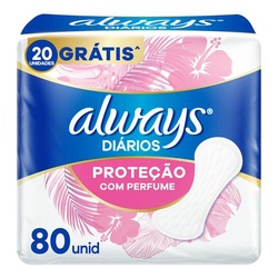 Absorvente Always Protetor DiÁrio Com Perfume 80un Sem Abas