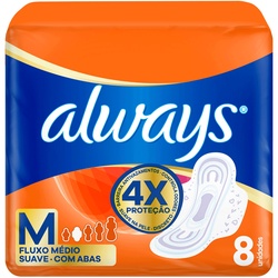 Absorvente Always BÁsico M MÉdio Suave Com Abas 8un