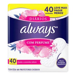 Absorvente Always Protetor DiÁrio Leve40 Pague30un Sem Abas
