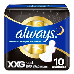 Absorvente Always Noites Tranquilas Xxg Seca Com Abas 10un