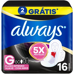 Absorvente Always Noites Tranquilas Suave G Com Abas 16un