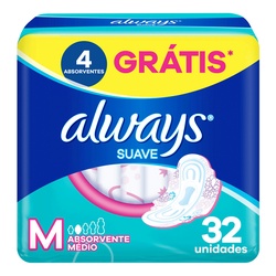 Absorvente Always BasÍco M MÉdio Suave Com Abas 32un
