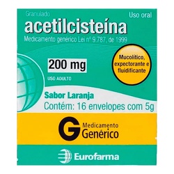 Acetilcisteina 200mg 16env 5g Gen.eurofarma