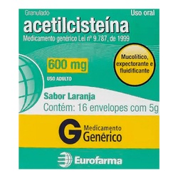 Acetilcisteina 600mg 16env 5g Gen.eurofarma