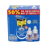 Raid Refil 45 Noites 32,9ml 50% No Segundo Refil 2un
