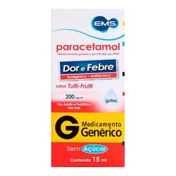 Paracetamol 200mg/ml Gotas 15ml Gen.ems
