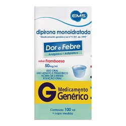 Dipirona Monoidratada 50mg/ml Sol Oral 100ml Gen.ems