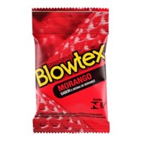 Preservativo Blowtex Lubrificado Morango 3un