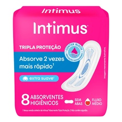 Absorvente Intimus Tripla ProteÇÃo Extra Suave 8un