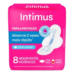 Absorvente Intimus Tripla ProteÇÃo Suave 8un Com Abas