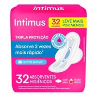Absorvente Intimus Tripla ProteÇÃo Suave 32un Com Abas