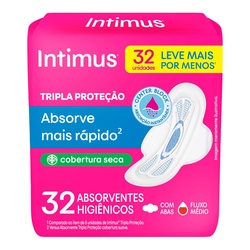 Absorvente Intimus Tripla ProteÇÃo Seca 32un Com Abas