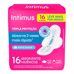 Absorvente Intimus Tripla ProteÇÃo Suave Leve16pg14 Com Abas