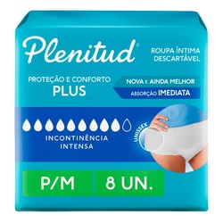 Roupa Íntima Plenitud Protect Plus Unissex P/m 8un