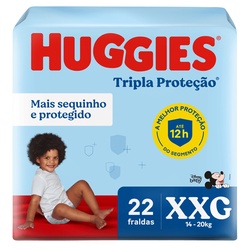 Fralda Huggies Tripla ProteÇÃo Jumbo Xxg 22un