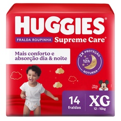 Fralda Huggies Supreme Care Roupinha Jumbo Xg 14un