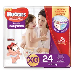 Fralda Huggies Supreme Care Roupinha Mega Xg 24un