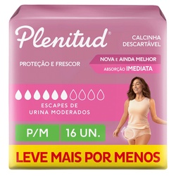 Roupa Íntima Plenitud Protect Plus Unissex P/m 24un