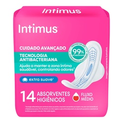 Absorvente Intimus Ultrafino Antibacteriano 14un Com Abas