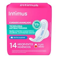 Absorvente Intimus Ultrafino Antibacteriano 14un Com Abas