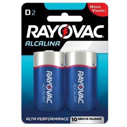 Pilha Rayovac Alcalina D Grande 2un