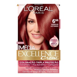 Tintura Loreal Imedia 6.66 Louro Escuro Vermelho Intenso
