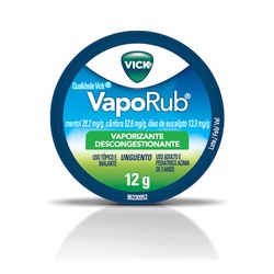 Vick Vaporub 12g (f). Pomada Com Mentol E Cânfora Para Sensação De Alívio Respiratório. Leia A Bula Para Informações Com