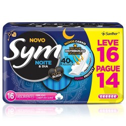 Absorvente Sym Noite E Dia Suave Com Abas 16un