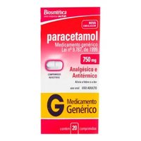 Paracetamol 750mg 20cpr Gen.biosintetica