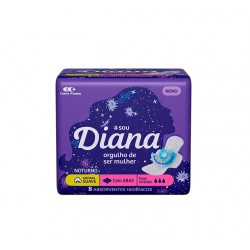 Absorvente Diana Noturno Suave 8un Com Abas