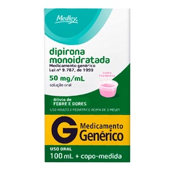 Dipirona Monoidratada 50mg/ml Sol Oral 100ml Gen.medley