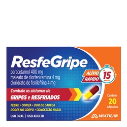 Resfegripe 400mg+4mg+4mg 20cps Multilab
