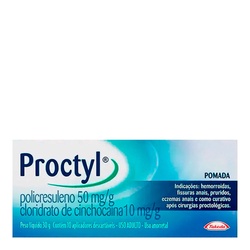 Proctyl 50mg/g + 10mg/g Pomada 30g 10 Aplicadores