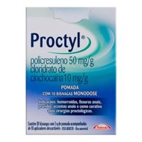 Proctyl 50mg/g + 10mg/g Pomada Monodose 10 Aplicadores 3g