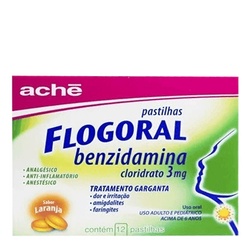 Flogoral Pastilha 3mg 12un Laranja