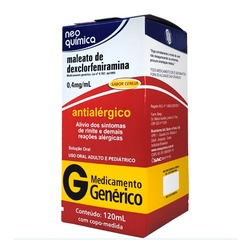 Maleato De Dexclorfeniramina 0,4mg/ml 120ml GenÉrico Neo QuÍmica