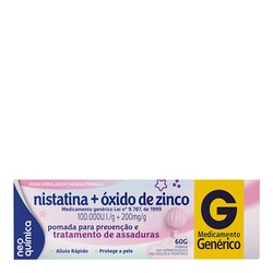 Pomada Nistatina + Óxido De Zinco 60 G ? Associação Tópica Indicada Para Tratamento De Assaduras E Irritações Da Pele As