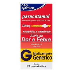 Paracetamol 750mg 20cpr Gen.neo QuÍmica