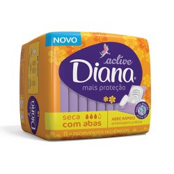 Absorvente Diana Seca 8un Com Abas