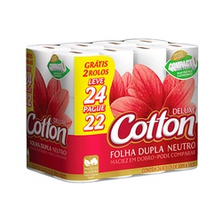 Papel HigiÊnico Cotton Leve 24un Pague 22un Folha Dupla 30m