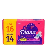 Absorvente Diana Suave Leve16 Pague 14un Com Abas