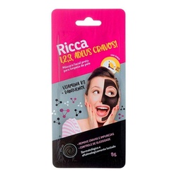 MÁscara Facial Preta Para Limpeza De Pele Ricca 8g