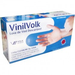 Luva De Vinil Volk DescartÁvel Com Amido P 100un