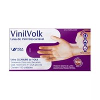 Luva De Vinil Volk DescartÁvel Sem Amido G 100un