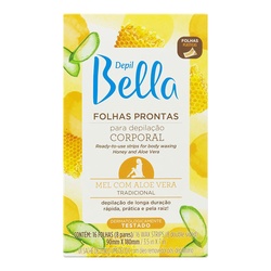 Folhas DepilatÓria Depil Bella Corporal Mel Aloe 8pares