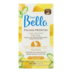 Folhas DepilatÓria Depil Bella Facial Mel Aloe 8pares