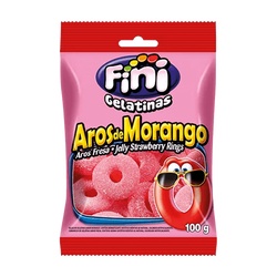 Bala Fini Aros De Morango 90g